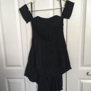 High low romper + off the shoulder
